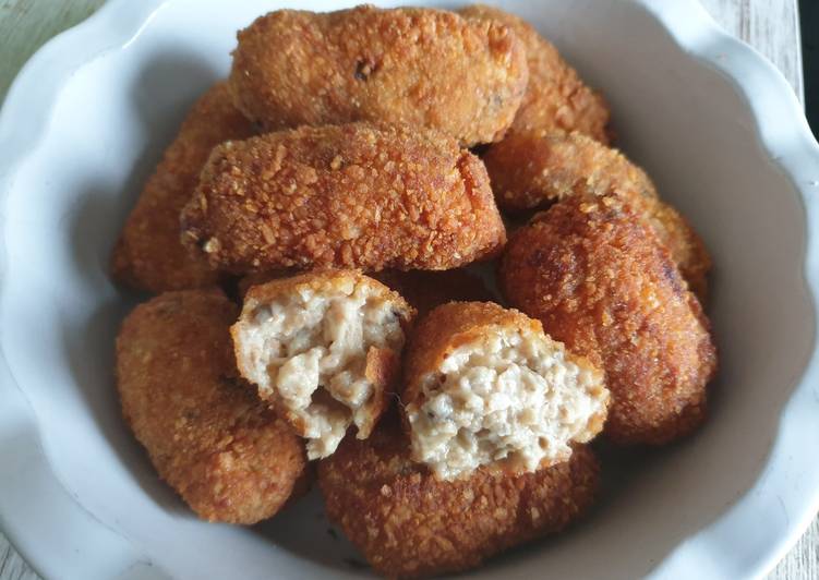 Croquetas de cebolla y berenjena (bechamel en thermomix)