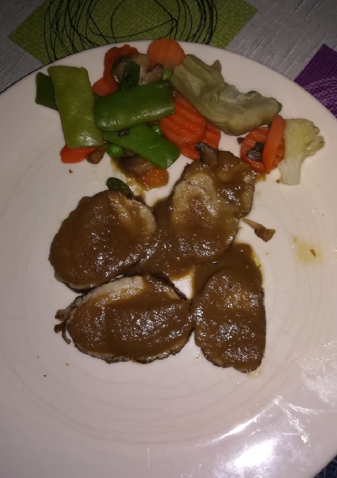 Una foto de Solomillo de cerdo con salsa de manzana