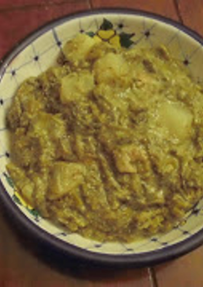 Una foto de Romeritos en mole verde