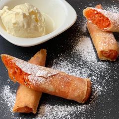 A picture of Gajar halwa rolls.
