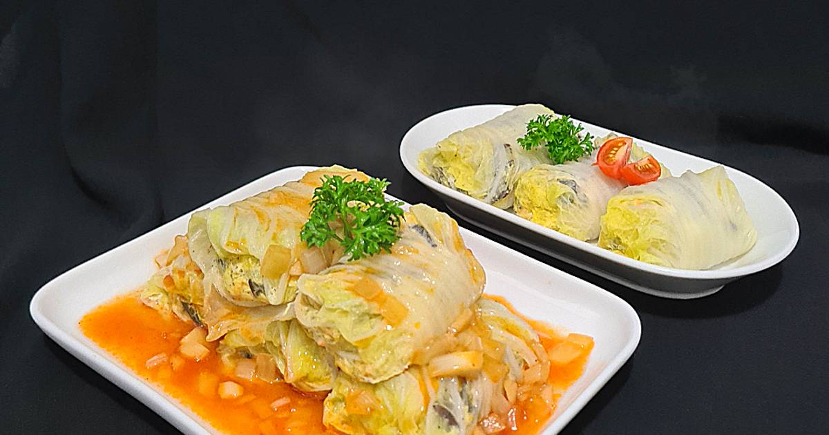 Resep Sawi Gulung Isi Ayam Tahu Oleh Dapur Olive Cookpad