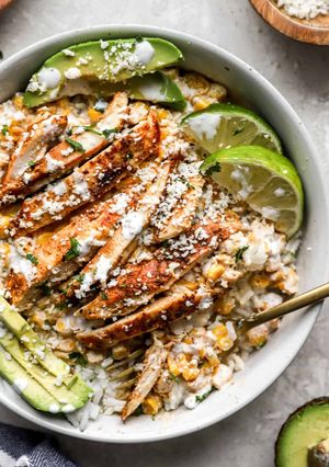 A picture of Street Corn Chicken Bowls.