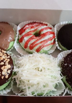 Foto resep Brownut Pandan (Brownies Donat)