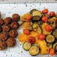 Falafel y parrillada de verduras