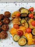 Falafel y parrillada de verduras
