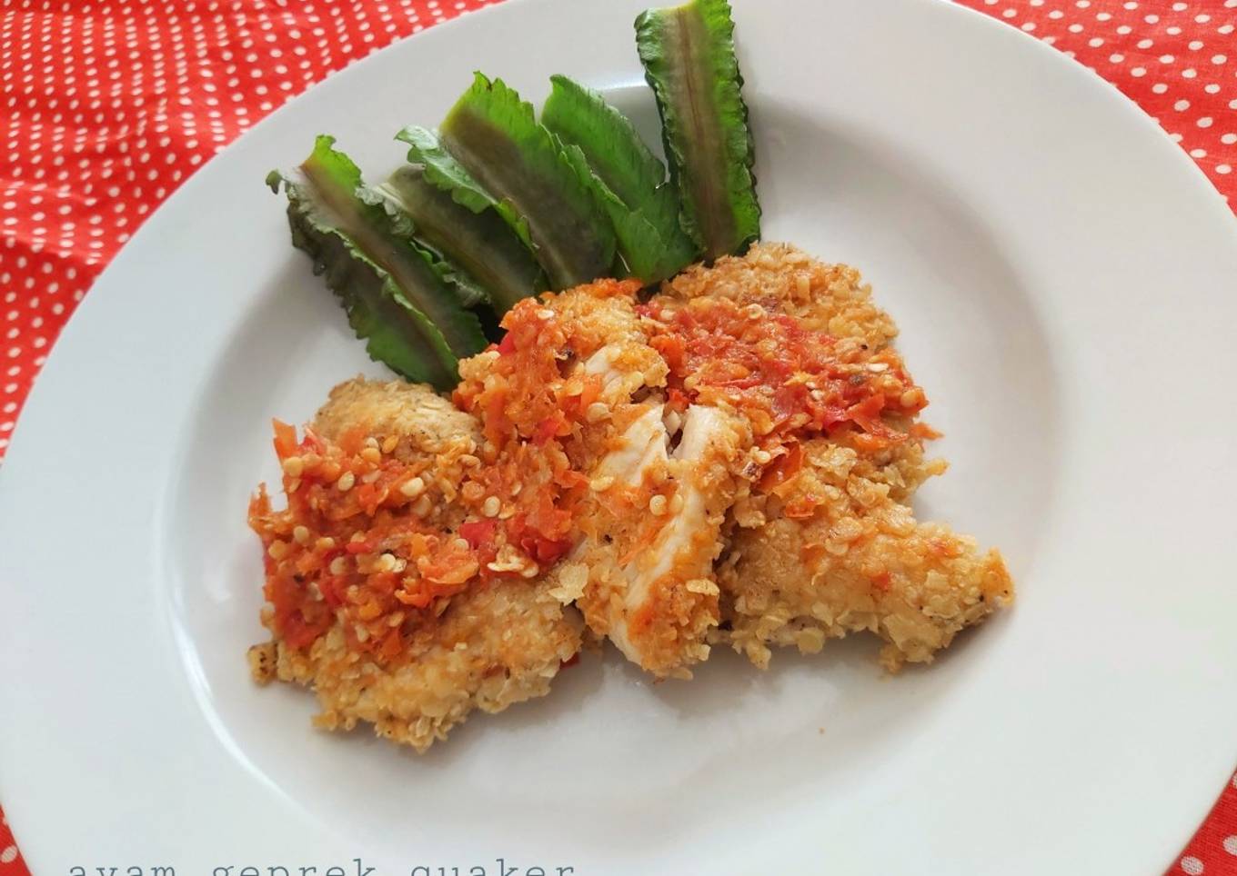 Ayam geprek quaker ala diet