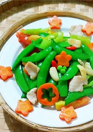รูปของ ผัดถั่วลันเตาหวาน|พระกระยาหารทรงโปรดของ ร.9