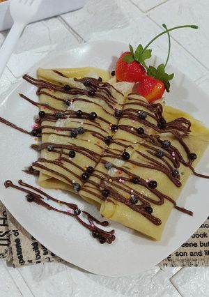 Foto resep Pisang Crepes Coklat Salju