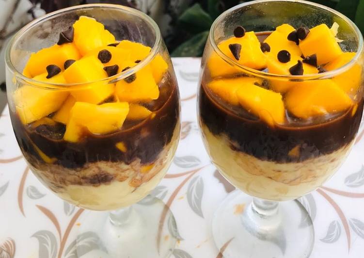 Simple Way to Make Homemade Mango and chocolate Custard