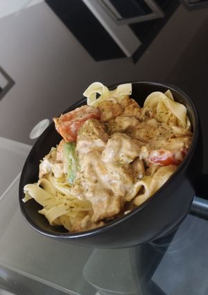 Une photo de Tagliatelles Escalope Crème liquide
