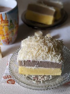 Foto resep Bolu Susu Lapis Talas Kukus - Steamed Cake