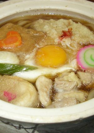 A picture of Hearty Hot Pot Udon (Nabeyaki Udon).