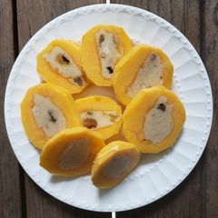 A picture of Stuffed mango kulfi.
