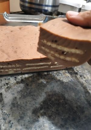 Foto resep Agar coklat lapis biskuit