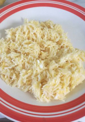Una foto de Fideos cabellos con huevo