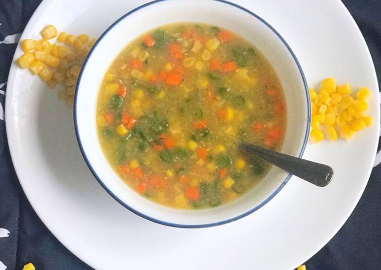 Recipe of Quick Sweet corn vegetable soup