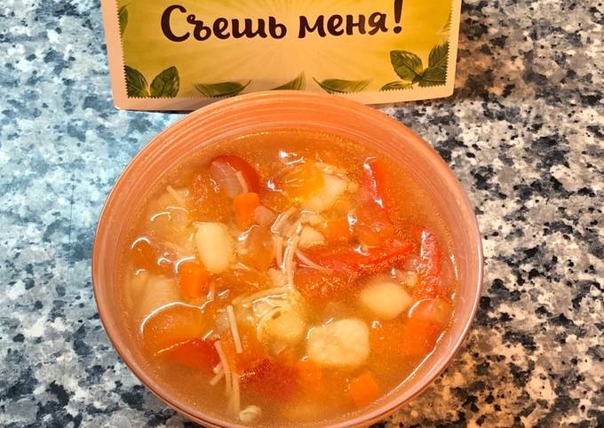 Как приготовить пряный суп с чечевицей и болгарским перцем | Меню недели