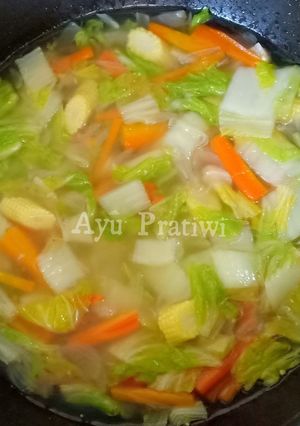 Foto resep Tumis Sawi Putih, wortel & baby corn