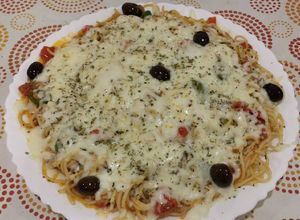 صورة لوصفة معكرونة بنكهة البيتزا 🍝🍕🍝🍕