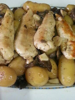 Una foto de Solomillos de pollo con setas (fácil)