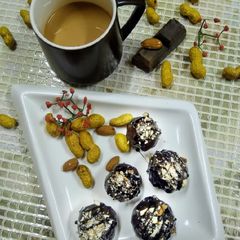 A picture of Tripe layered chocolate nutty truffle.