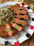 Sausage and Asparagus Party Skewers (Kushi Katsu)