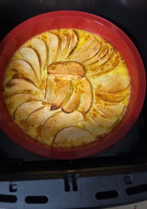 Una foto de Flan de manzana airfryer