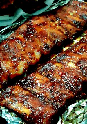 รูปของ ซี่โครงหมูอบซอสบาร์บีคิว(สูตรมัดใจคุณสา😁) pork ribs with barbecue sauce