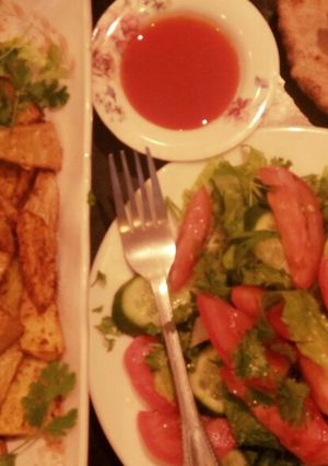 صورة لوصفة بطاطس متُبل ومقلي بقشرتها ✨👍😋