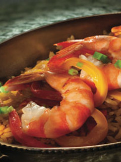 Una foto de Camarones con pimientos