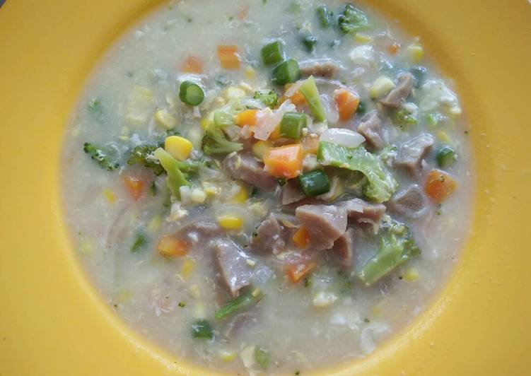 Sup krim jagung,sayur,telur dan bakso