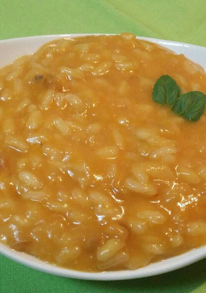 Una foto de Risotto de zanahorias y maíz tostado
