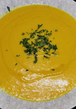 Una foto de Crema de calabaza especiada