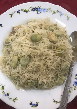 صورة لوصفة رز بفول اخضر