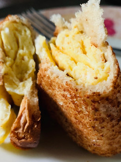A picture of French omelette cheese bites.