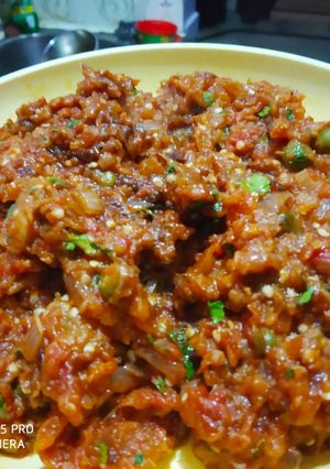 A picture of Baingan bharta.