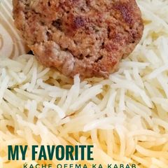 Kache qeema ka kabab A picture of Kache qeema ka kabab.