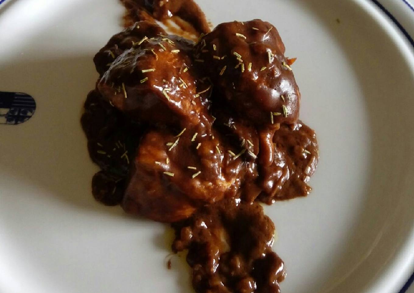 Chocolate lolly and chestnut sauce