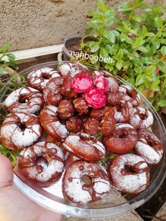 عکسی از دستور دونات با پودر کیک دونات آماده 😉 بدون فر