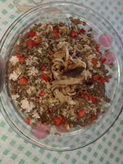 Una foto de Arroz con lentejas