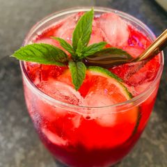 A picture of Bloody Hibiscus Lemonade 🌺 🍋.