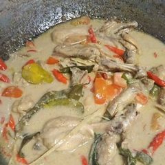 A picture of Opor Ayam from Padang (Chicken Braised in Coconut Milk)😍🍉🐤🍜.