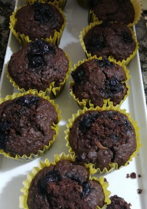 Una foto de Cupcakes de avena chocolate, arándanos y dulce de leche.¡¡¡