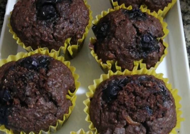 Cupcakes de avena chocolate, arándanos y dulce de leche.¡¡¡