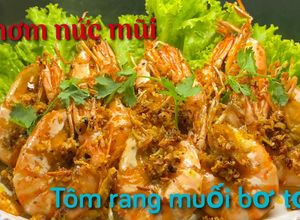 Hình của món Tôm rang muối bơ tỏi.
