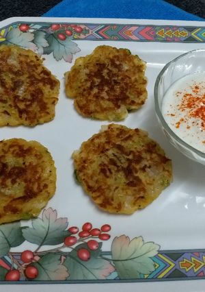 A picture of Aloo Cheela (Potato Pancakes).