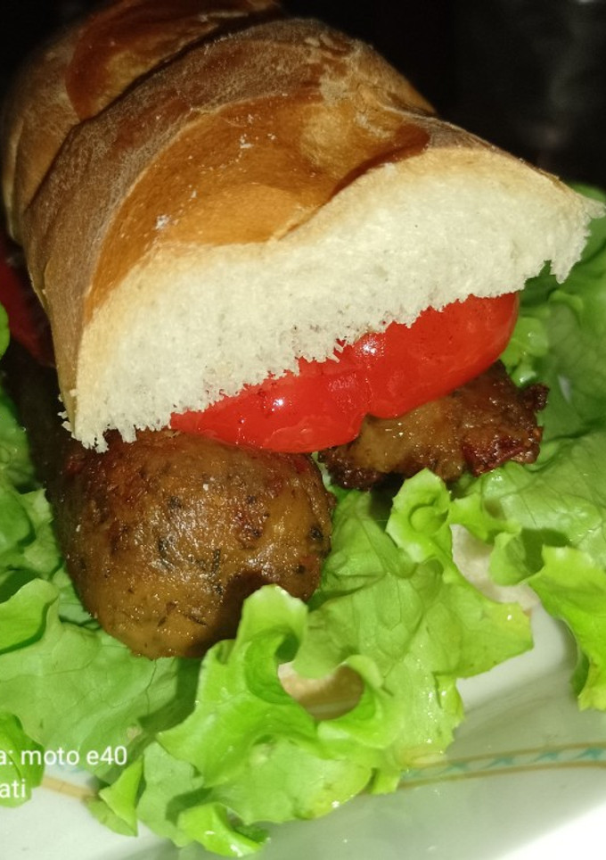 Una foto de Choripán vegano