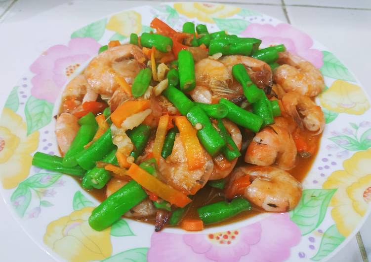 Tumis buncis udang