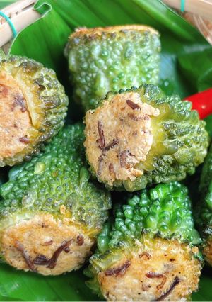 Hình của món Khổ qua nhồi đậu kho.