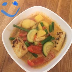 A picture of Easy Mango Tofu Red Thai curry.